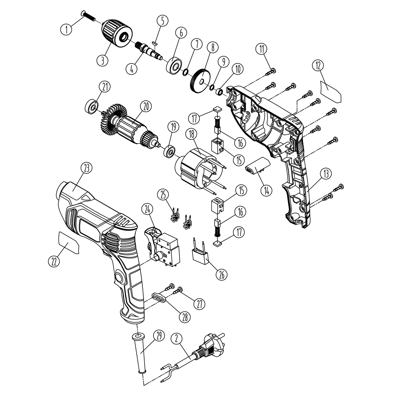 Дрели безударные Д-550